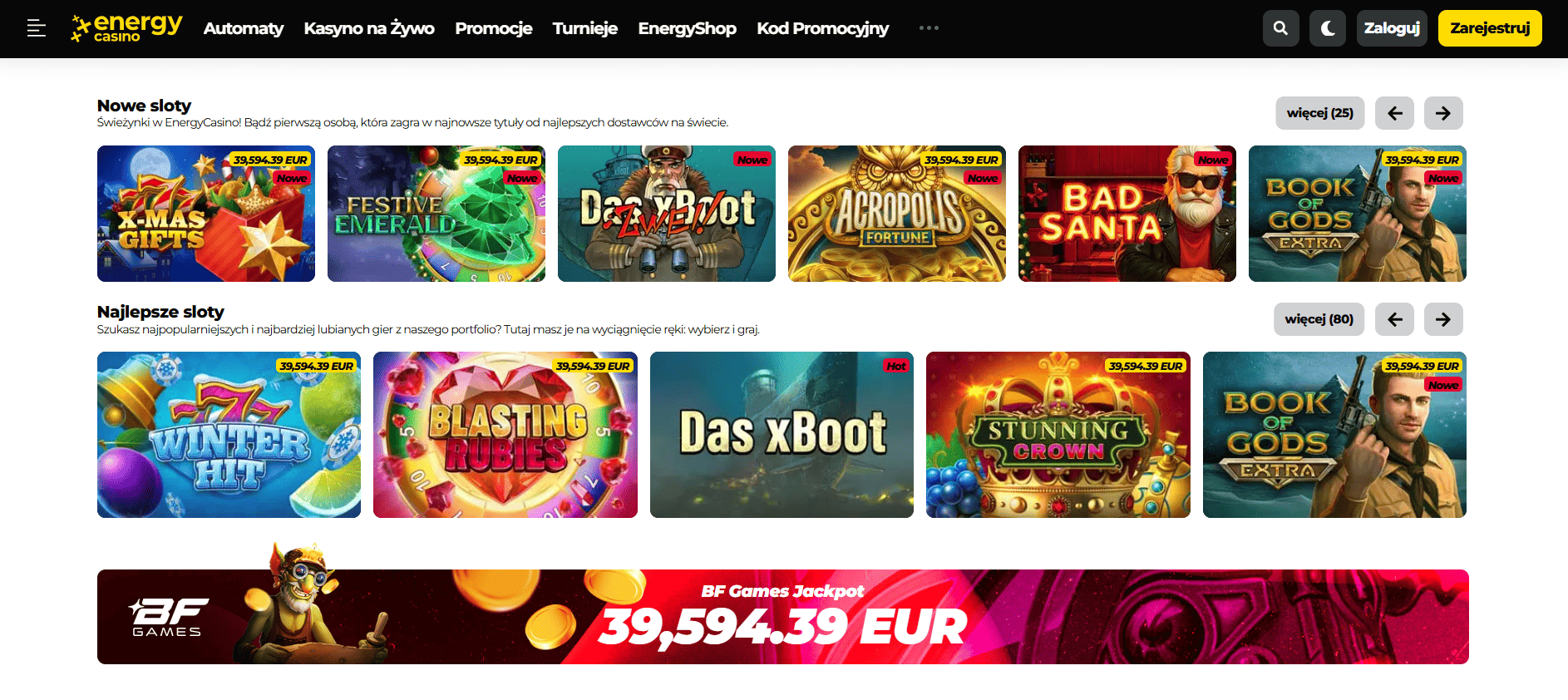 Energy Casino Gry